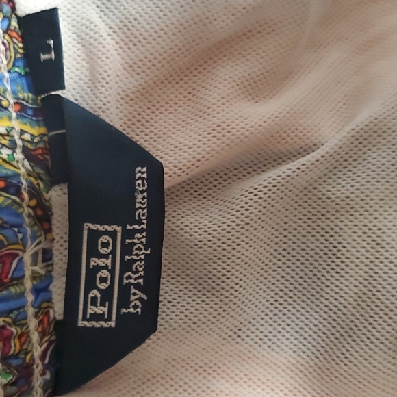 Polo by Ralph Lauren multicolor strips floral swimming trunk men size L - Picture 9 of 9